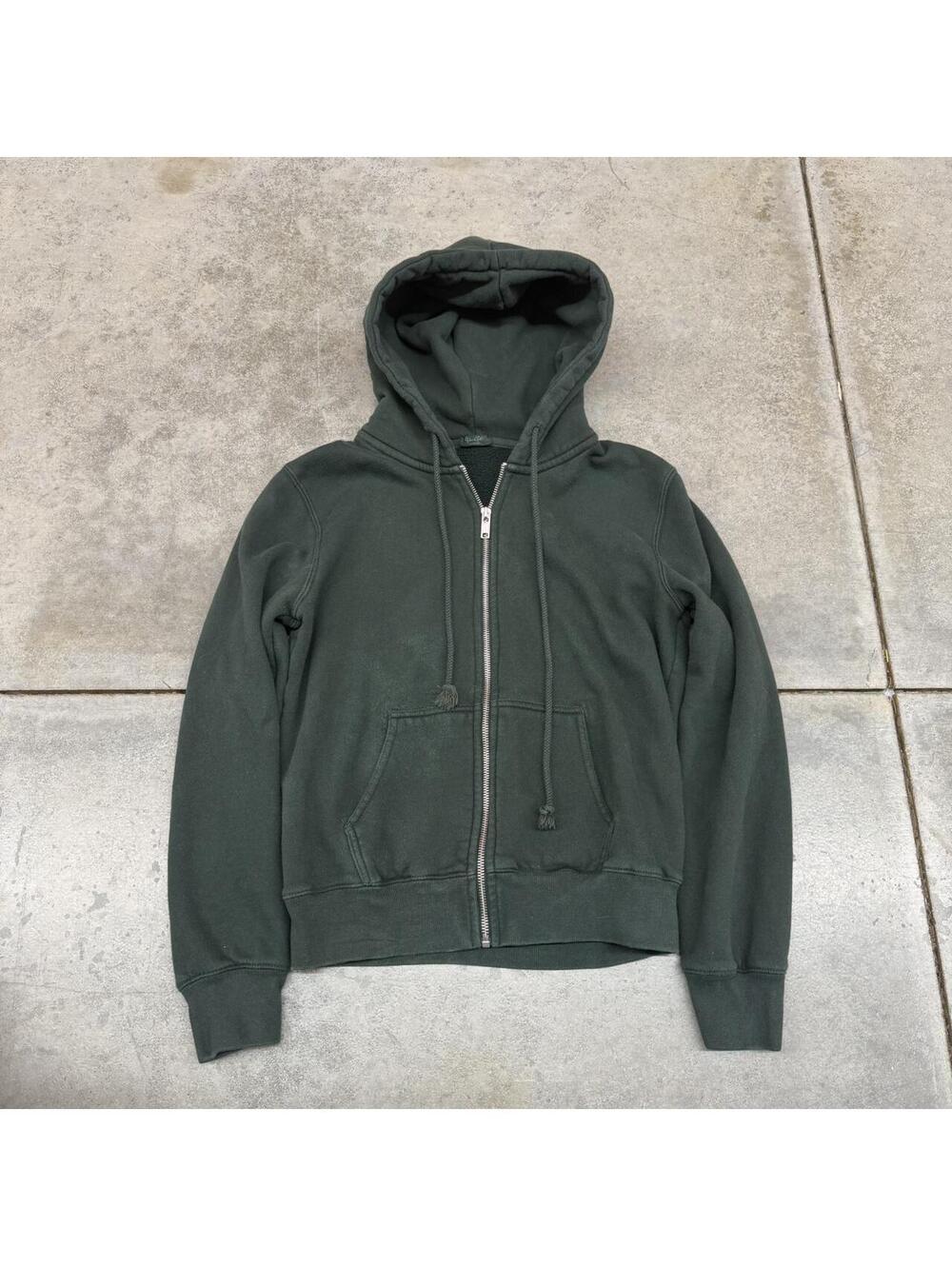 brandy melville john galt forest green zip up hoodie size small WOMENS